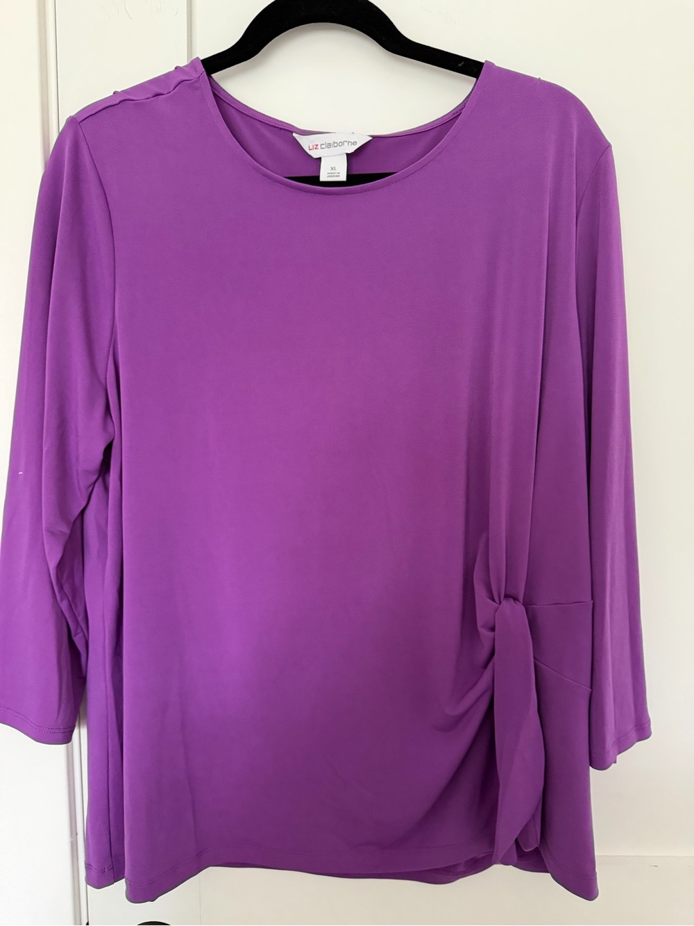 Liz Claiborne Violet Side-Knot Tunic Top